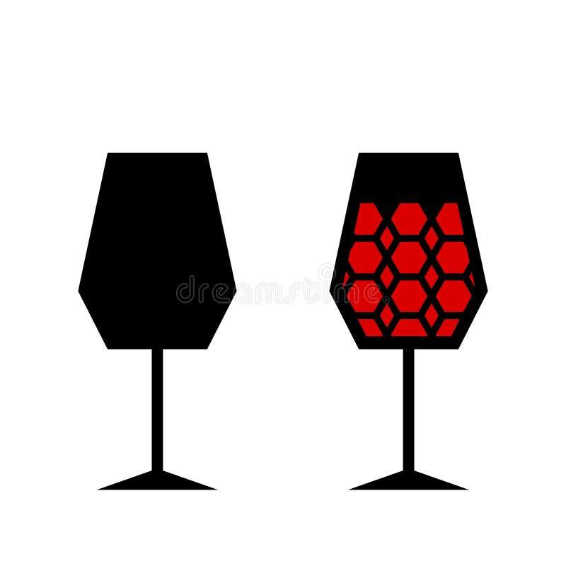 Set of Wine Glass Symbols. Vector Image Stock Vector Illustration of luxury, isolated 228857099