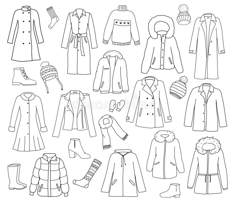 Outline Winter Cloth Stock Illustrations – 3,266 Outline Winter Cloth ...