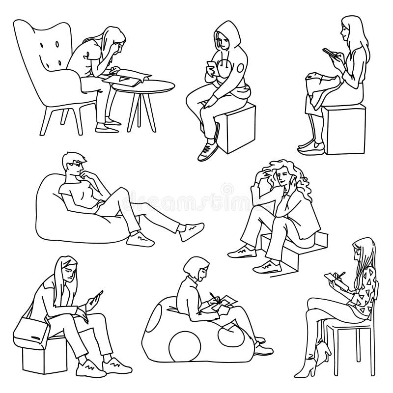 photo Sitting Pose For Boys Drawing dreamstime com