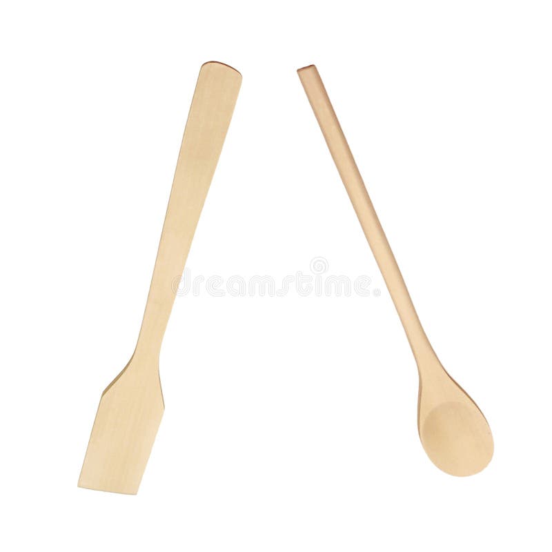Set from wooden kitchen devices isolated stock photo
