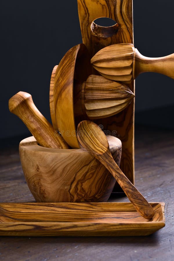 Set of wooden kitchen utensils . stock image Set of wooden kitchen utensils . stock image