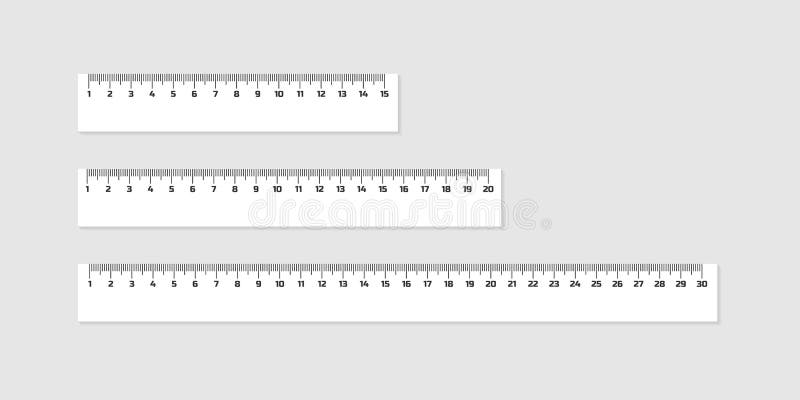 Wooden rulers 30 centimeters with shadows isolated on white. Measuring  tool. School supplies. Vector illustration. Stock Vector by ©appleboy  245349378