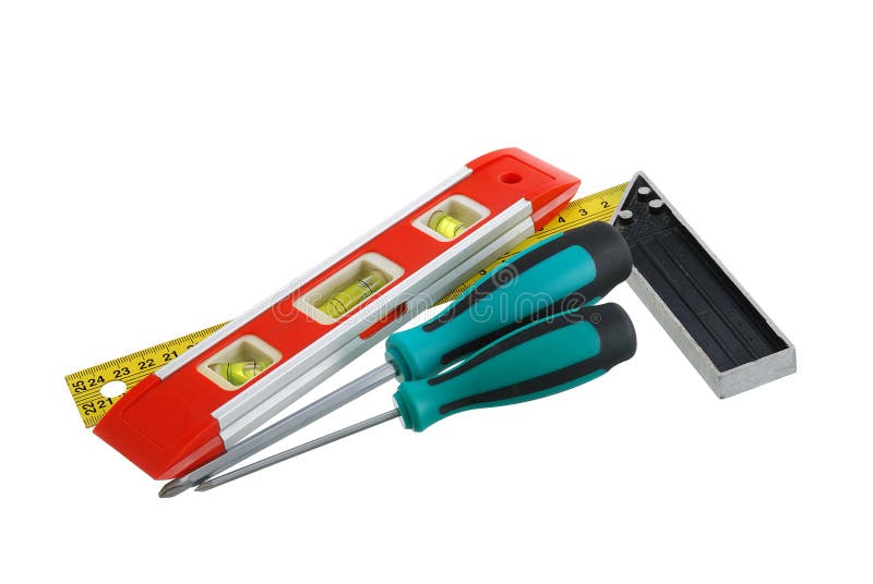 Set of working tools royalty free stock photo