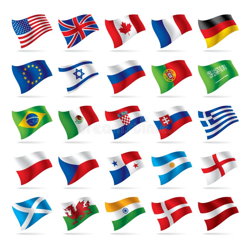 Official Flags of the World Stock Vector Illustration of frame