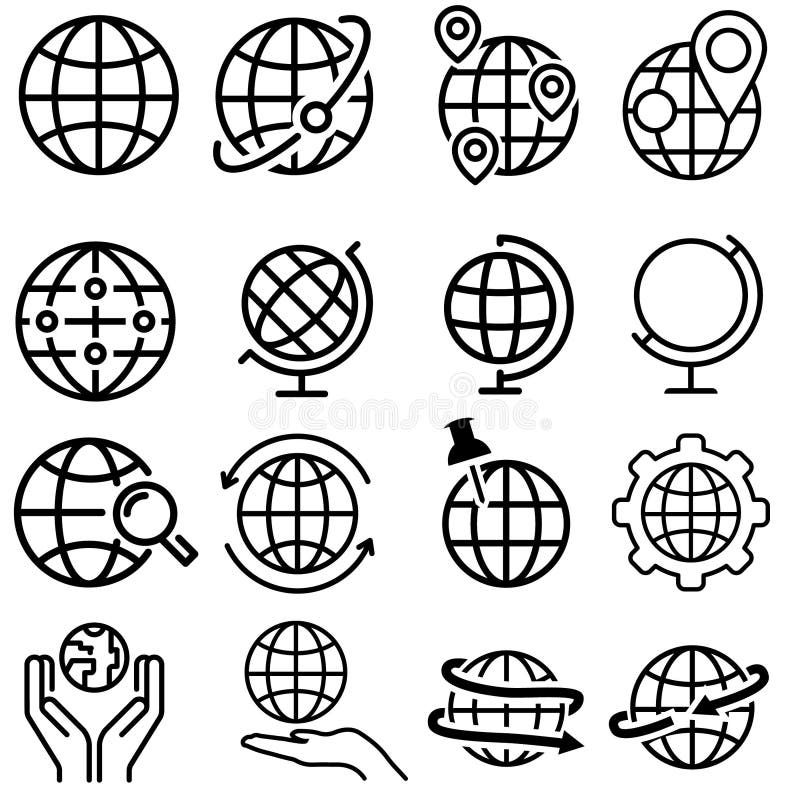 Collection of Globe Icons - Technology Theme Stock Vector ...