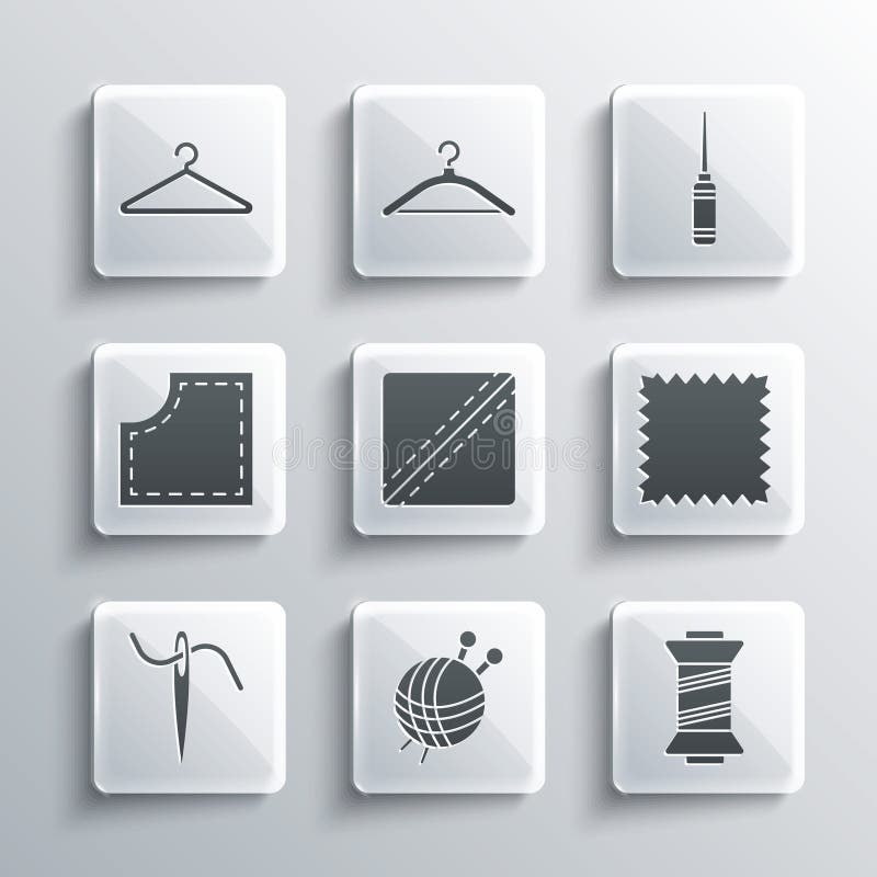 Set Yarn Ball with Knitting Needles, Sewing Thread, Leather, Pattern