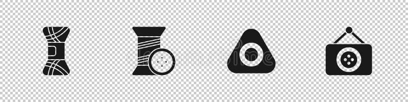 Set Yarn, Sewing thread and button, chalk and Tailor shop icon. Vector vector illustration