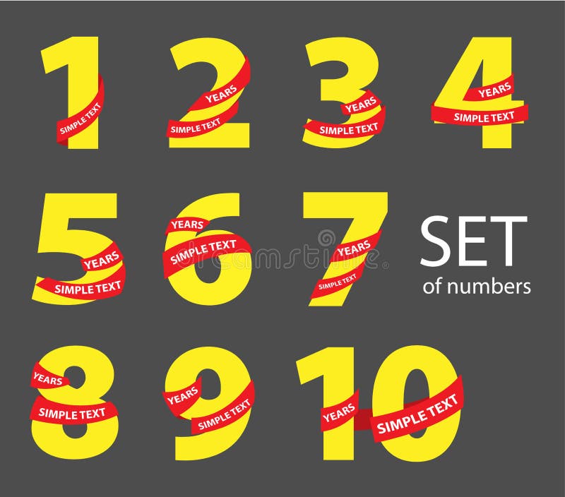 Yellow numbers stock vector. Illustration of graphic 27183172