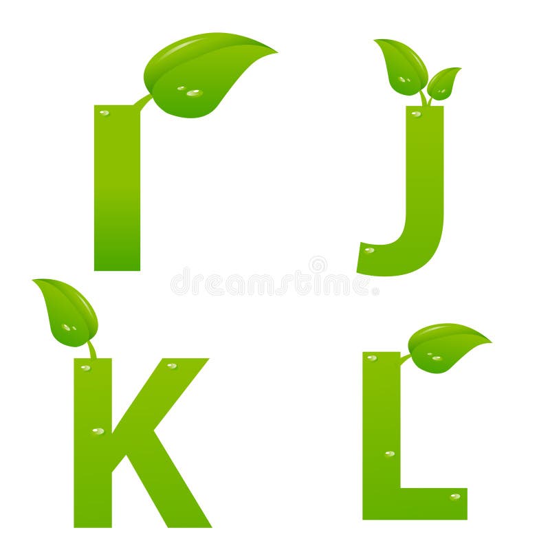 Set zielony eco pisze list loga z liśćmi ilustracji