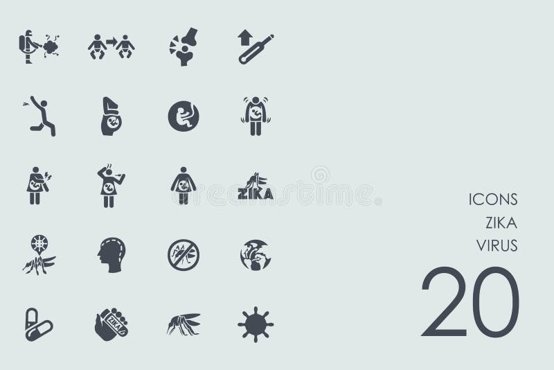 Set zika wirusa ikony ilustracji Set zika wirusa ikony ilustracji