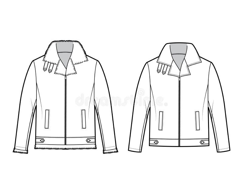 Leather Jacket Template Stock Illustrations – 982 Leather Jacket ...