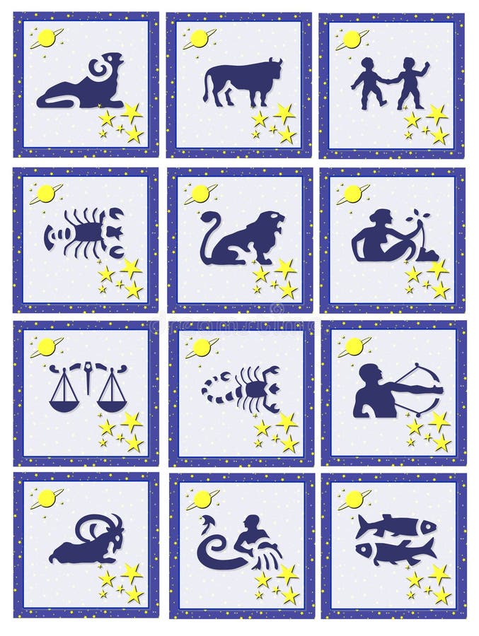 Set of zodiac buttons