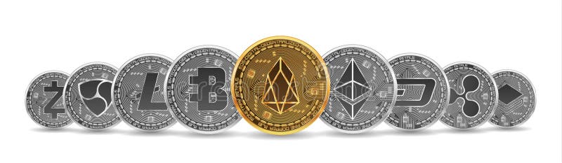 Set złoto i srebne crypto waluty ilustracji Set złoto i srebne crypto waluty ilustracji