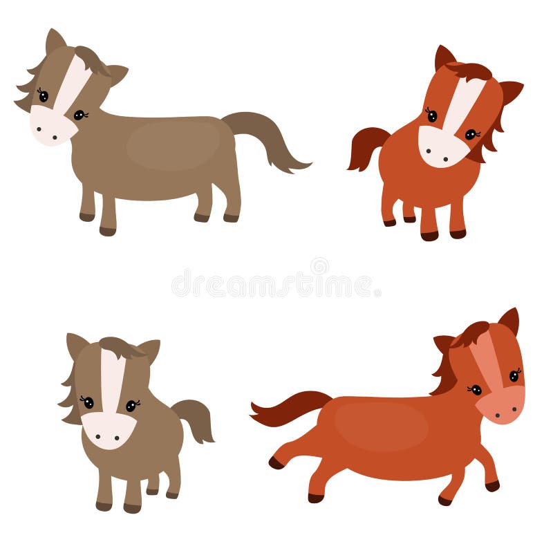 Set śliczni konie ilustracji Set śliczni konie ilustracji