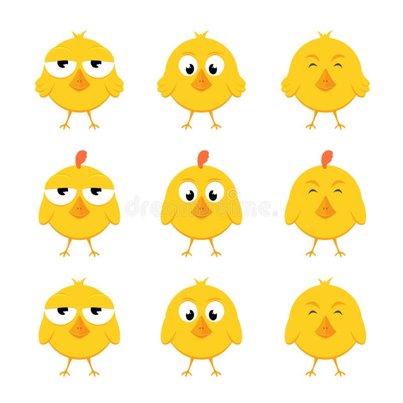 Set żółci kurczątka ilustracja wektor Set żółci kurczątka ilustracja wektor