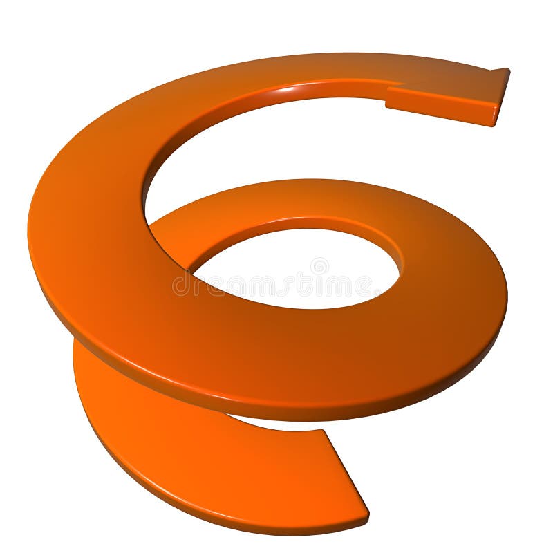 Seta espiral laranja 3D ilustração do vetor
