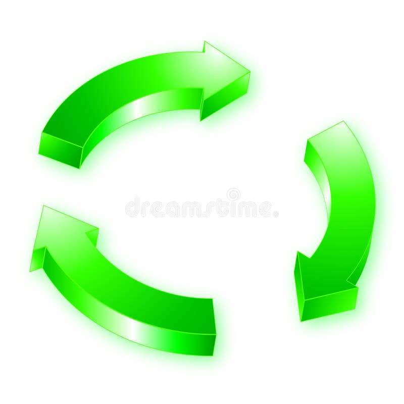 Seta verde 3d ilustração do vetor