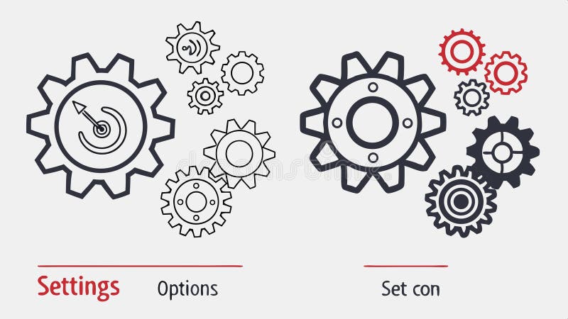 Setarea vitezelor pictogramelor și a simbolurilor de configurare a simbolurilor de configurare a seturilor instrumentelor tehnice vector illustration