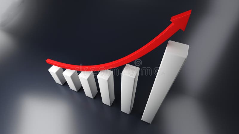 Setas da cor, indicadores do negócio gráficos 3D ilustração stock Setas da cor, indicadores do negócio gráficos 3D ilustração stock