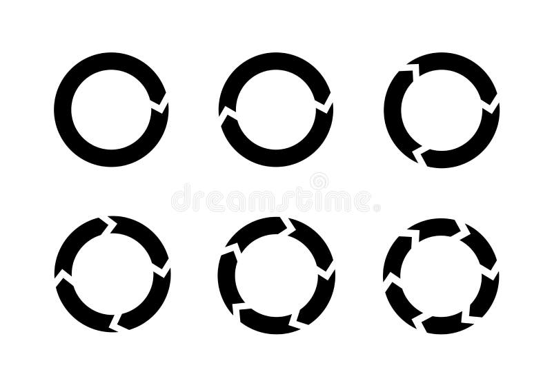 Setas pretas no movimento circular