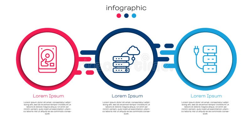 Setați conexiunea de rețea în cloud și serverul pentru hard disk pe linie. șablon informativ firmă. vector royalty free illustration