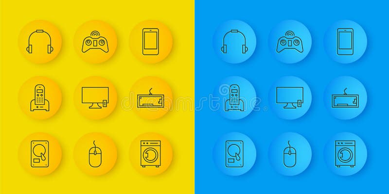 Setați unitatea hard disk de linie cu ajutorul unui telefon TV inteligent și al tastaturilor TV cu tastatură și al telefoanelor mo royalty free illustration