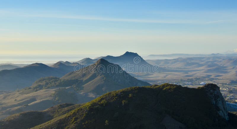 Seven extinct volcanoes in the San Luis Obispo area of California. They start inland and go to Morro Rock which is the furthest west of the sisters ending in the Pacific. Seven extinct volcanoes in the San Luis Obispo area of California. They start inland and go to Morro Rock which is the furthest west of the sisters ending in the Pacific.