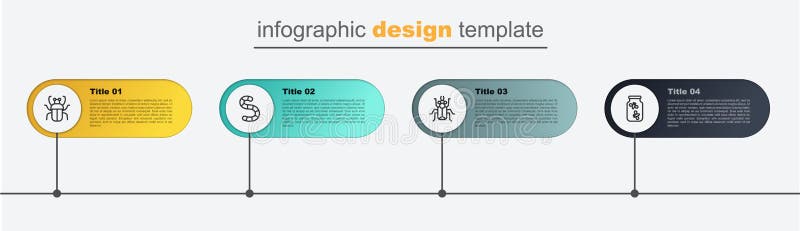 Setează linii de licurici de licurici într-un borcan de viermi de gândac și pute. șablon informativ firmă. vector royalty free illustration