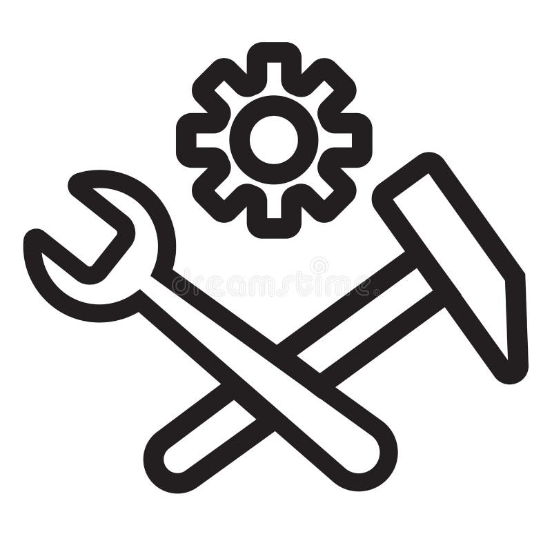 Setează semnul vectorial al butonului cogroții și simbolul izolat pe stock illustration