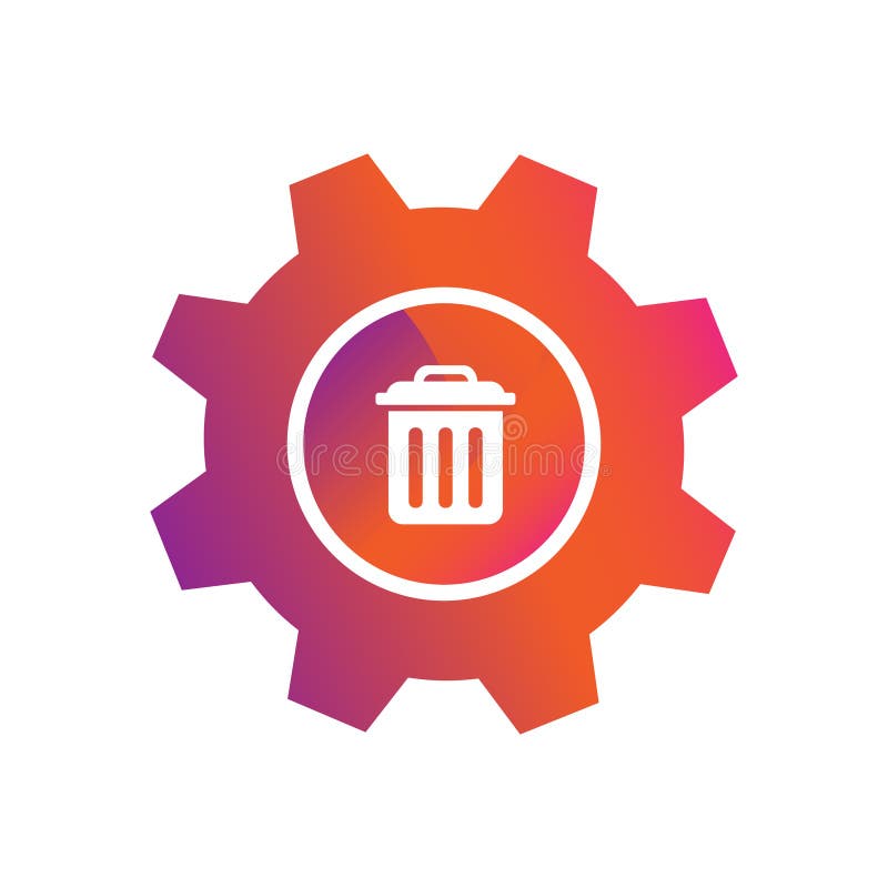Setting delete button vector icon stock illustration