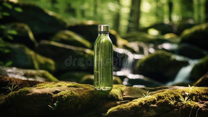 Setting eco bottle stock illustration