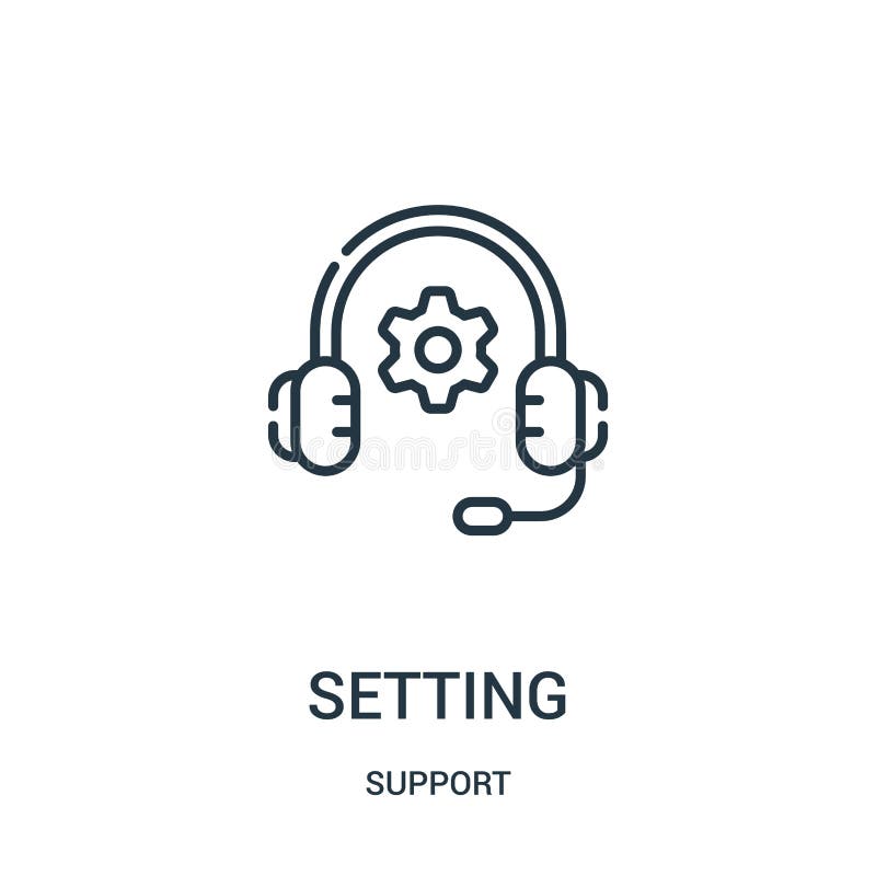 Support collections. Settings icon outline. Setup outline anywhere.