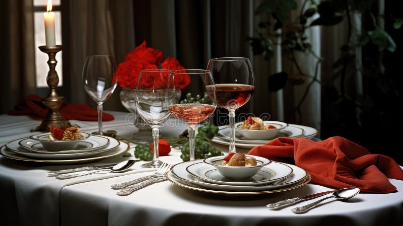 Setting italian table stock illustration. Illustration of homemade