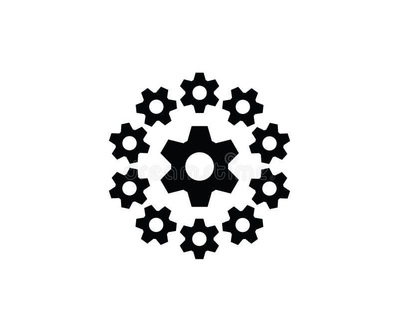 Settings Symbol Icon Wheel Technology Stock Vector Illustration of
