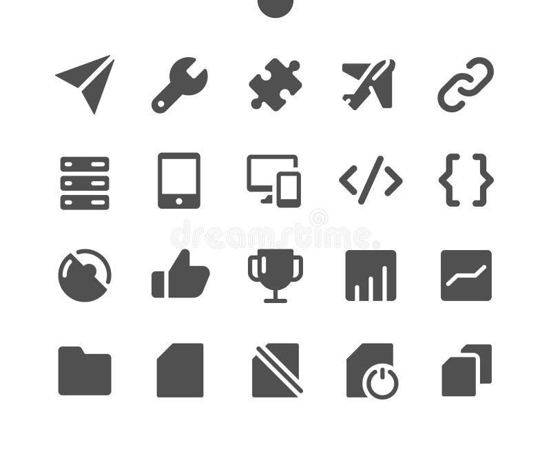 Settings v6 UI Pixel Perfect Well-crafted Vector stock illustration