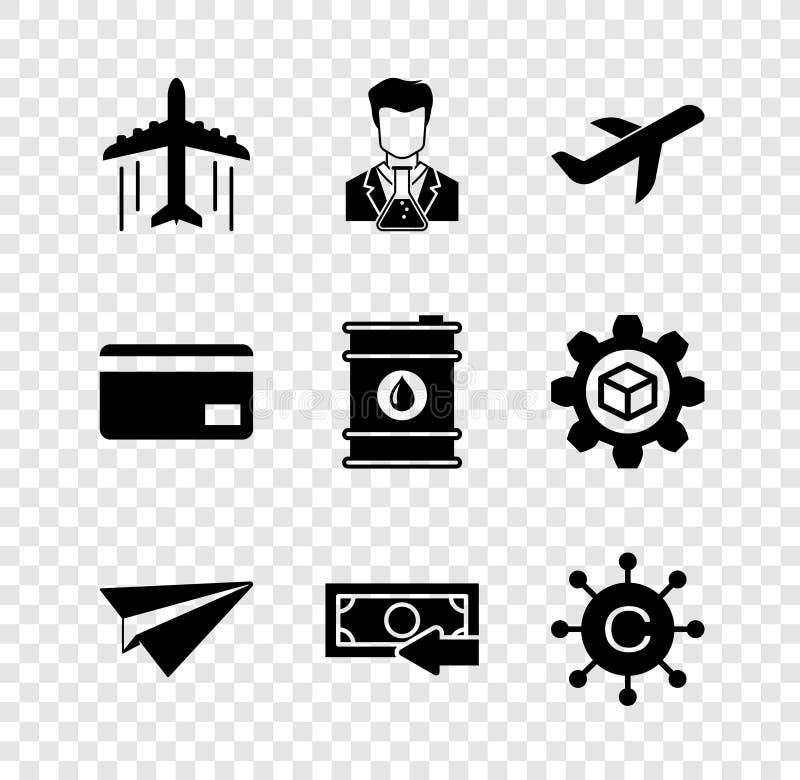 Setzen Sie das Symbol für Flachforscher und Reagenzgläser-Papierebene zurück und schreiben Sie das Netzwerk.. Vektor stock abbildung