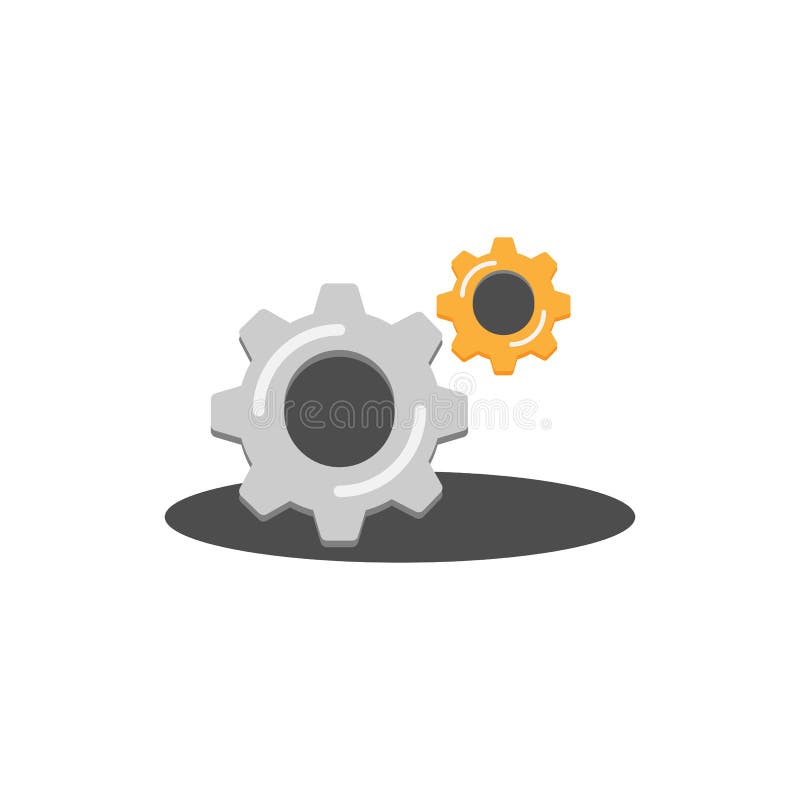 Setări de culoare gri pe roți cu portocaliu pe fond alb. vector10 vector illustration