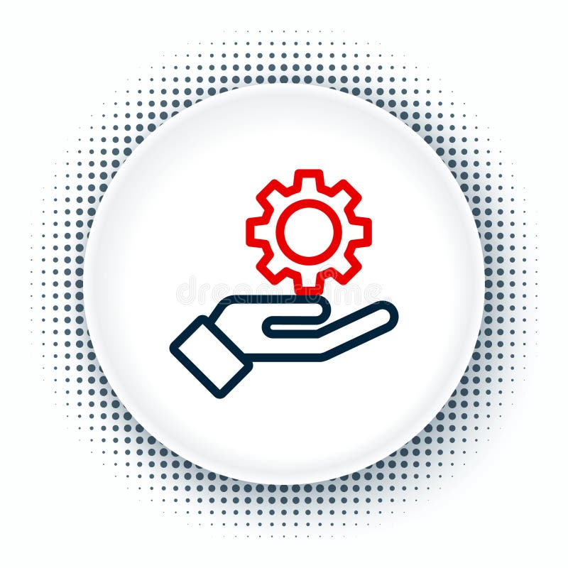 Setări de linie în pictograma de mână, izolate pe fond alb. concept contur colorat. vector vector illustration