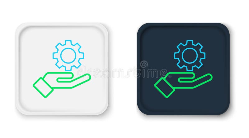 Setări de linie în pictograma de mână, izolate pe fond alb. concept contur colorat. vector vector illustration