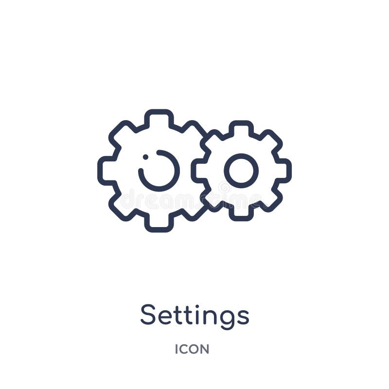 Setări pictogramă buton cogwheel din colecția de schiță interfață utilizator. pictograma butonului cogwheel pentru setări de linie royalty free illustration