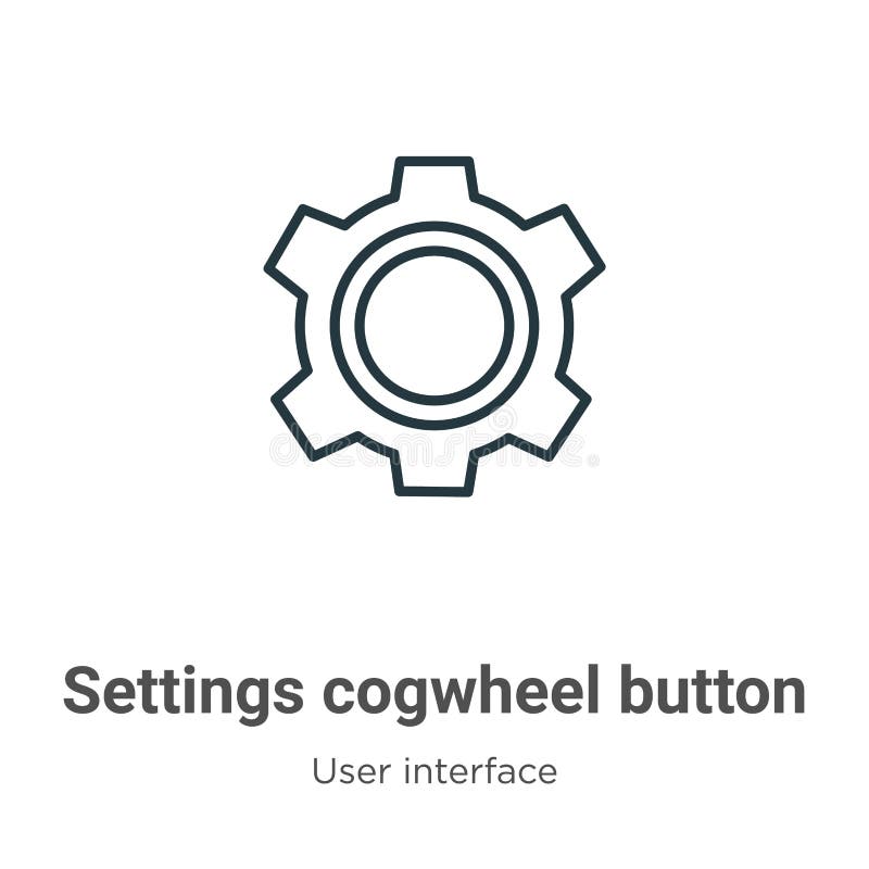Setări pictogramă vectorială contur contur buton cogwheel. element simplu vectorial vectorial simplu al butoiroților de culoare li royalty free illustration