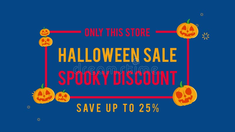 Seulement cette animation fantasmagorique de remise de vente de Halloween de strore illustration de vecteur