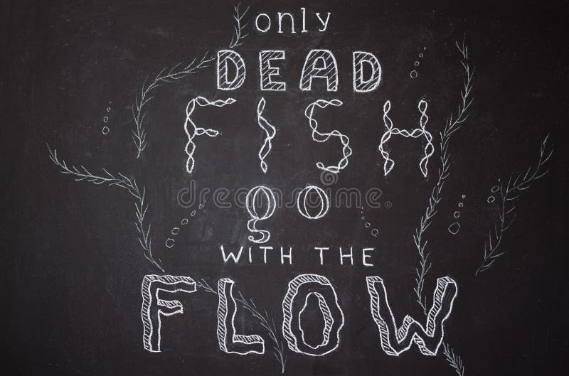 Seulement les poissons morts vont de pair avec l'écoulement illustration de vecteur Seulement les poissons morts vont de pair avec l'écoulement illustration de vecteur