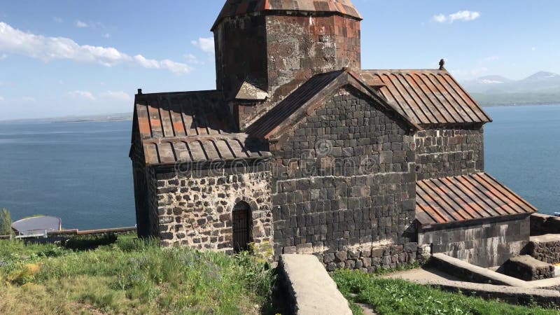 Μοναστήρι Sevanavank της λίμνης Sevan, Αρμενία απόθεμα βίντεο