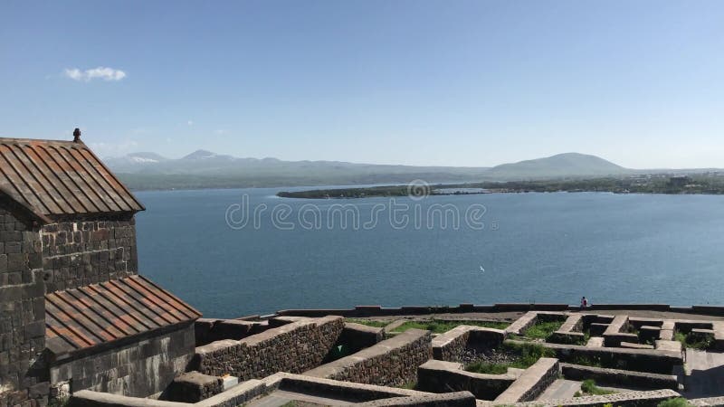 Μοναστήρι Sevanavank της λίμνης Sevan, Αρμενία απόθεμα βίντεο