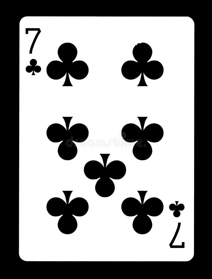 Seven of Clubs Playing Card, Stock Photo Image of recreation, club