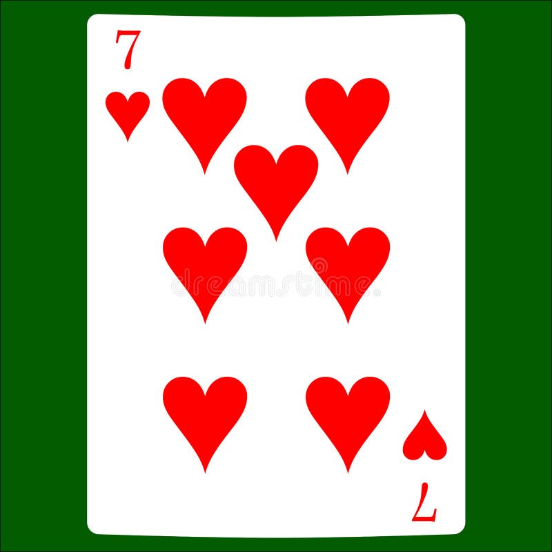 Seven hearts. Card suit icon vector, playing cards symbols vector royalty free illustration