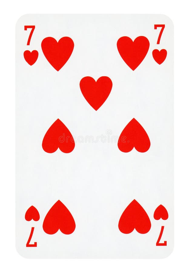 Seven Of Hearts Playing Card - Isolated On White Stock Illustration -  Illustration Of Path, Flat: 136441900