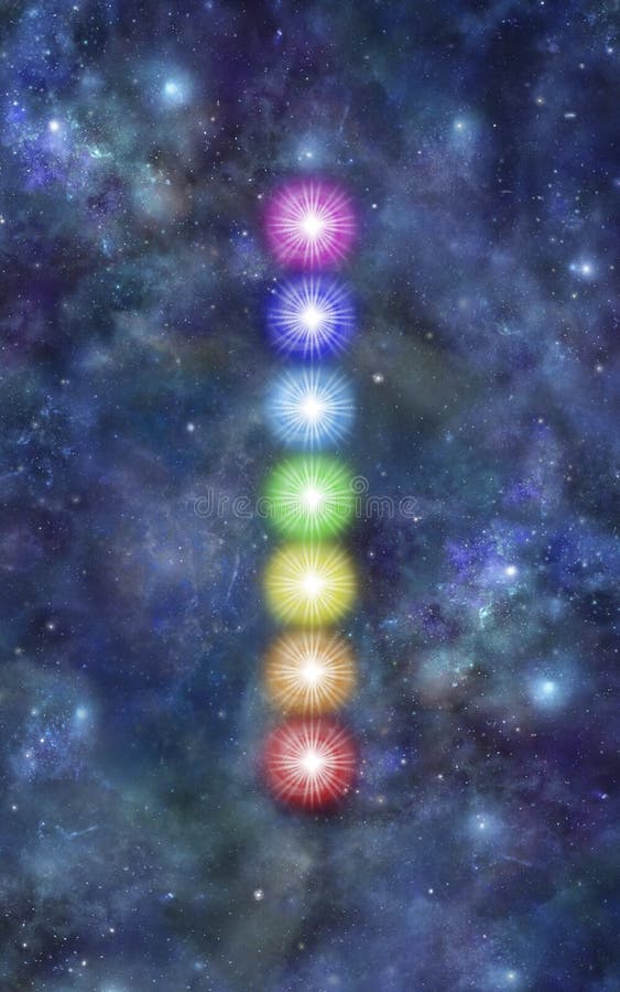 The Seven Major Chakras Cosmic background