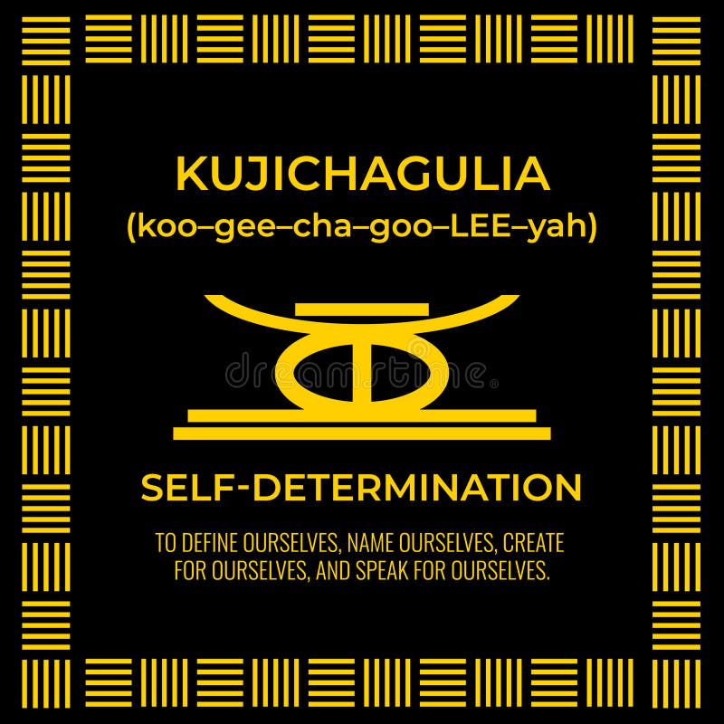 The Seven Principles of Kwanzaa Sign. Second Day of Kwanzaa Self
